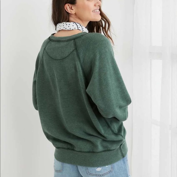 Aerie Green oversized crew neck sweatshirt - Picture 2 of 8